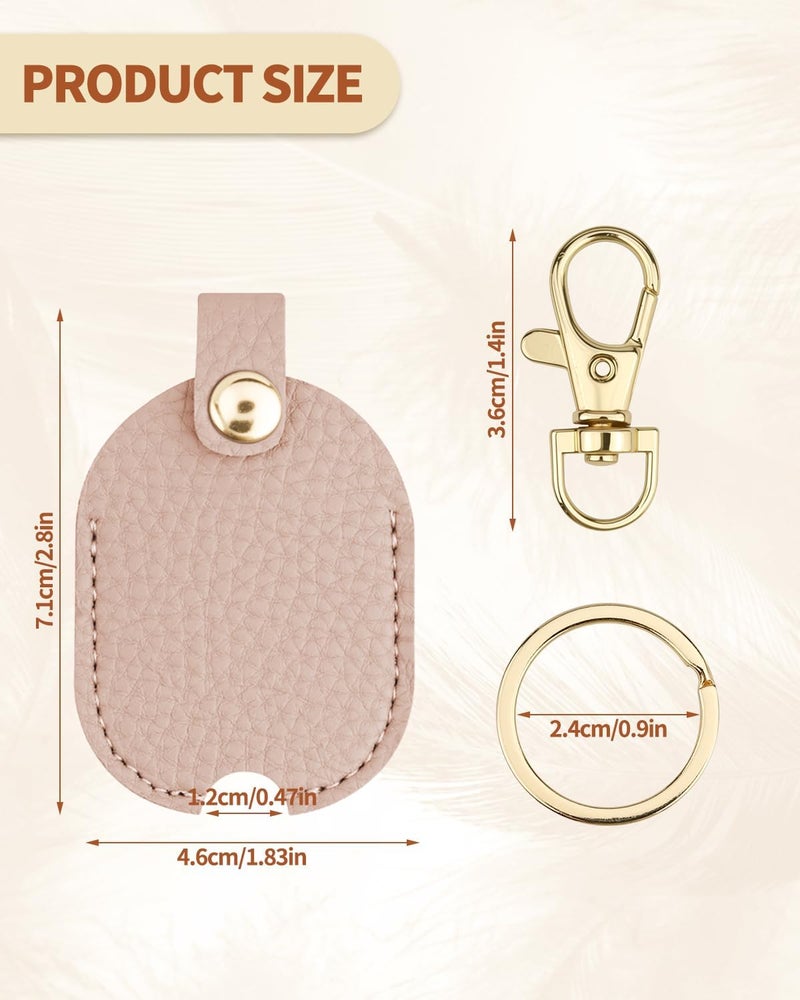 Aecsze Leather Car Key Cover, Key Covers for Car Keys, Broken Key Protector with Iron Key Ring (Pink) - Image 1